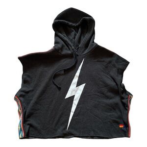 Aviator Nation Black Hoodie with Gray Label